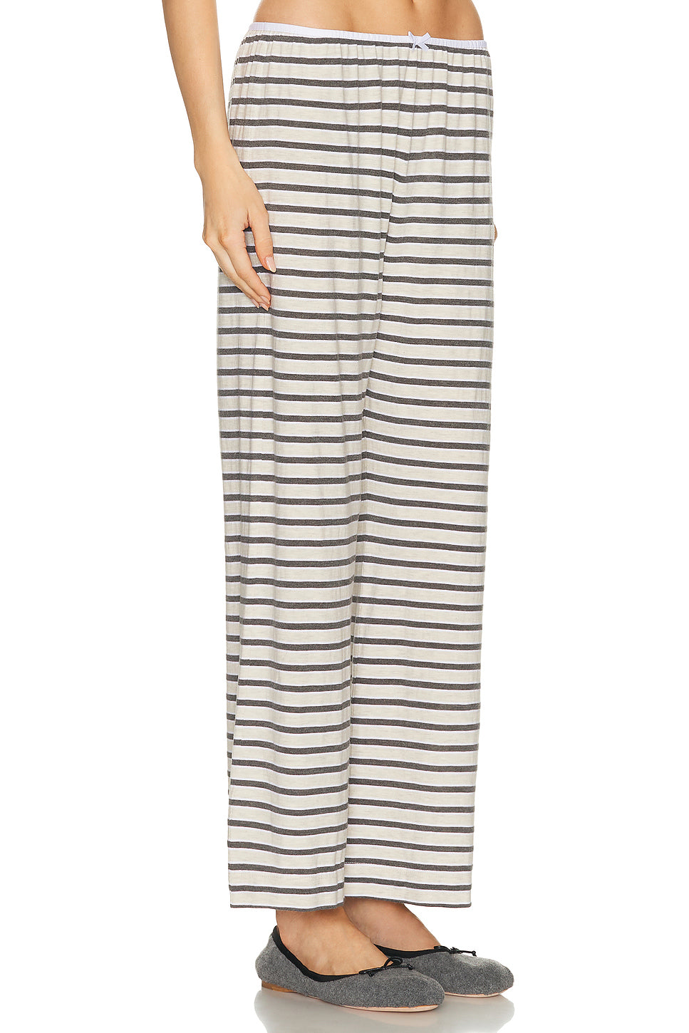 The Stripe Jersey Bow Simple Pant