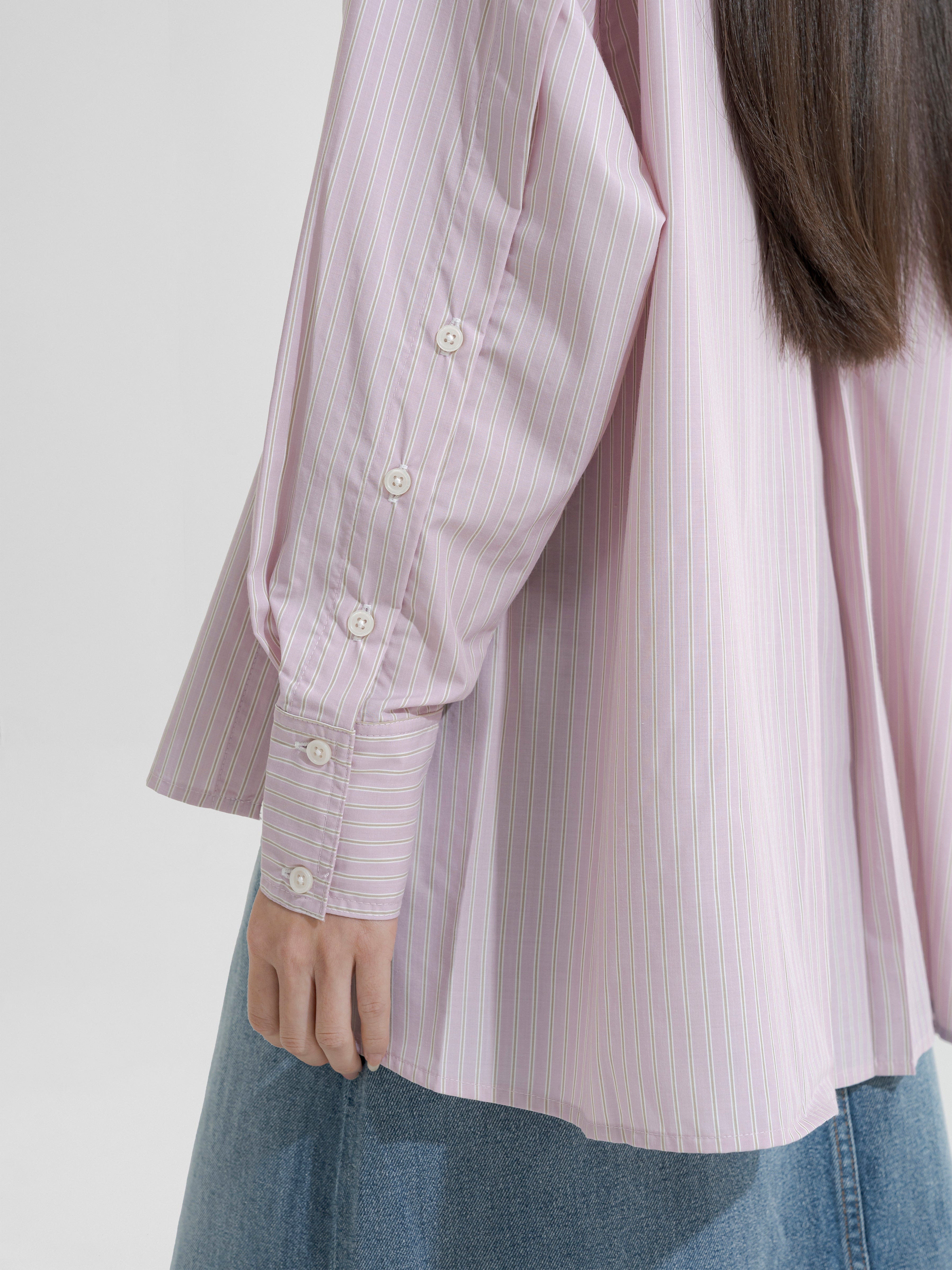 Chiryu Side Slit Striped Overshirt