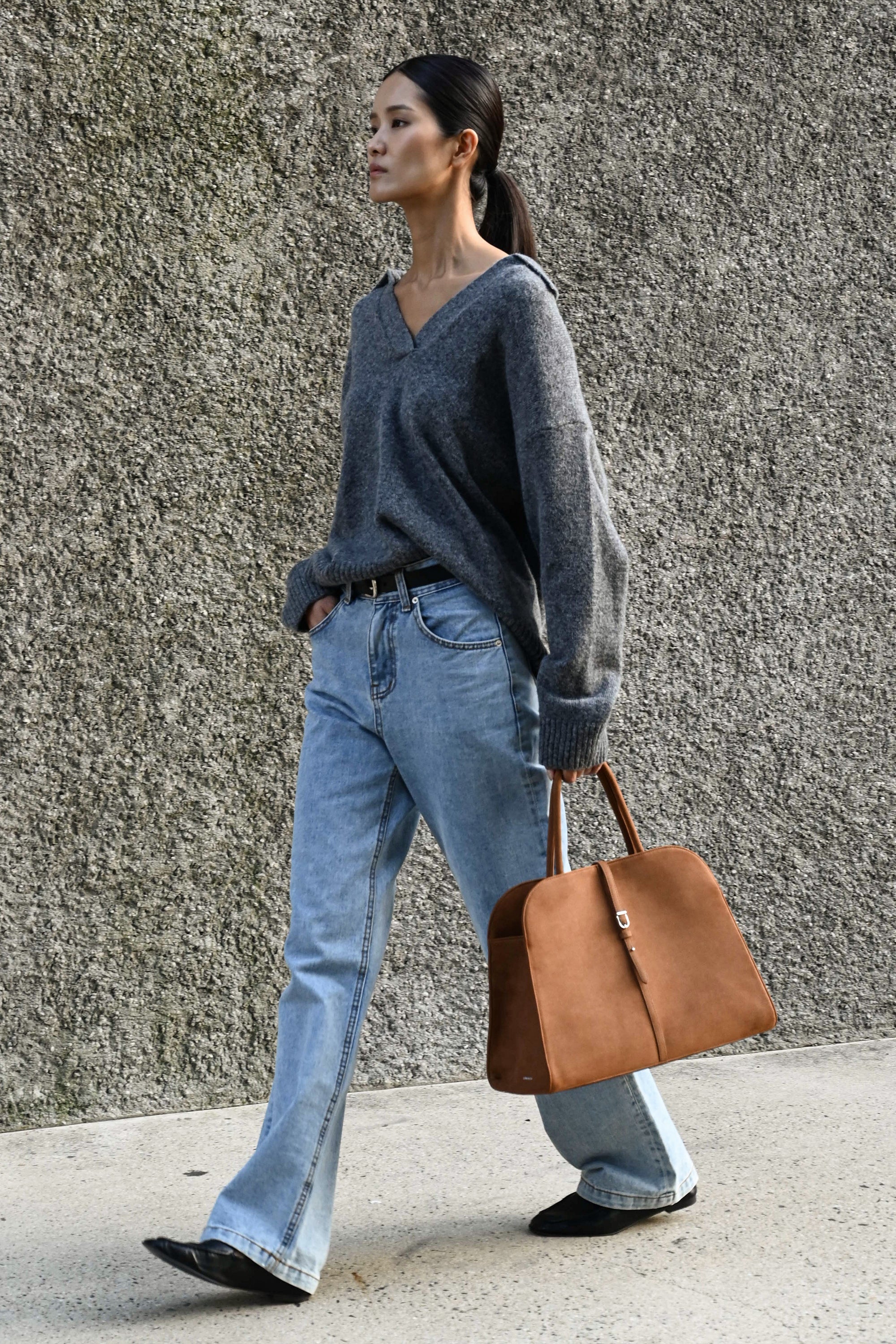 BLANC SUEDE LARGE