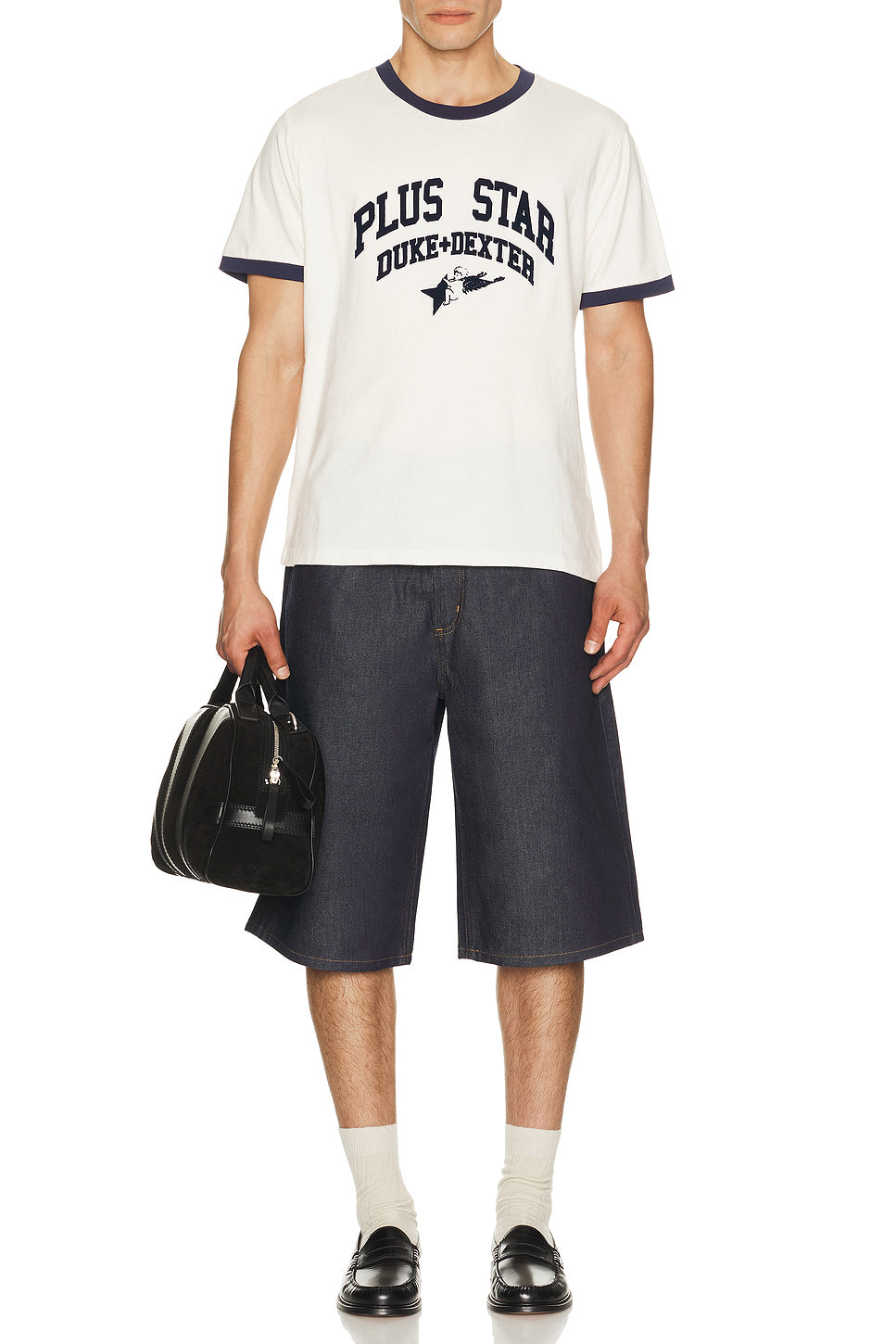 Plus Star Flock Printed Ringer Tee