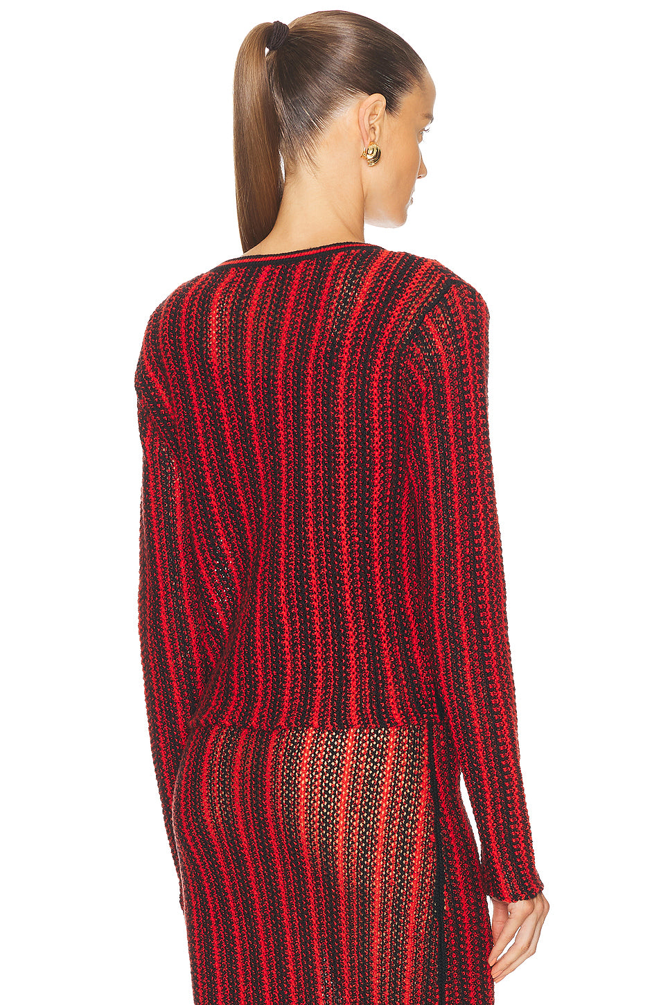 Stripe Floral Open Cardigan