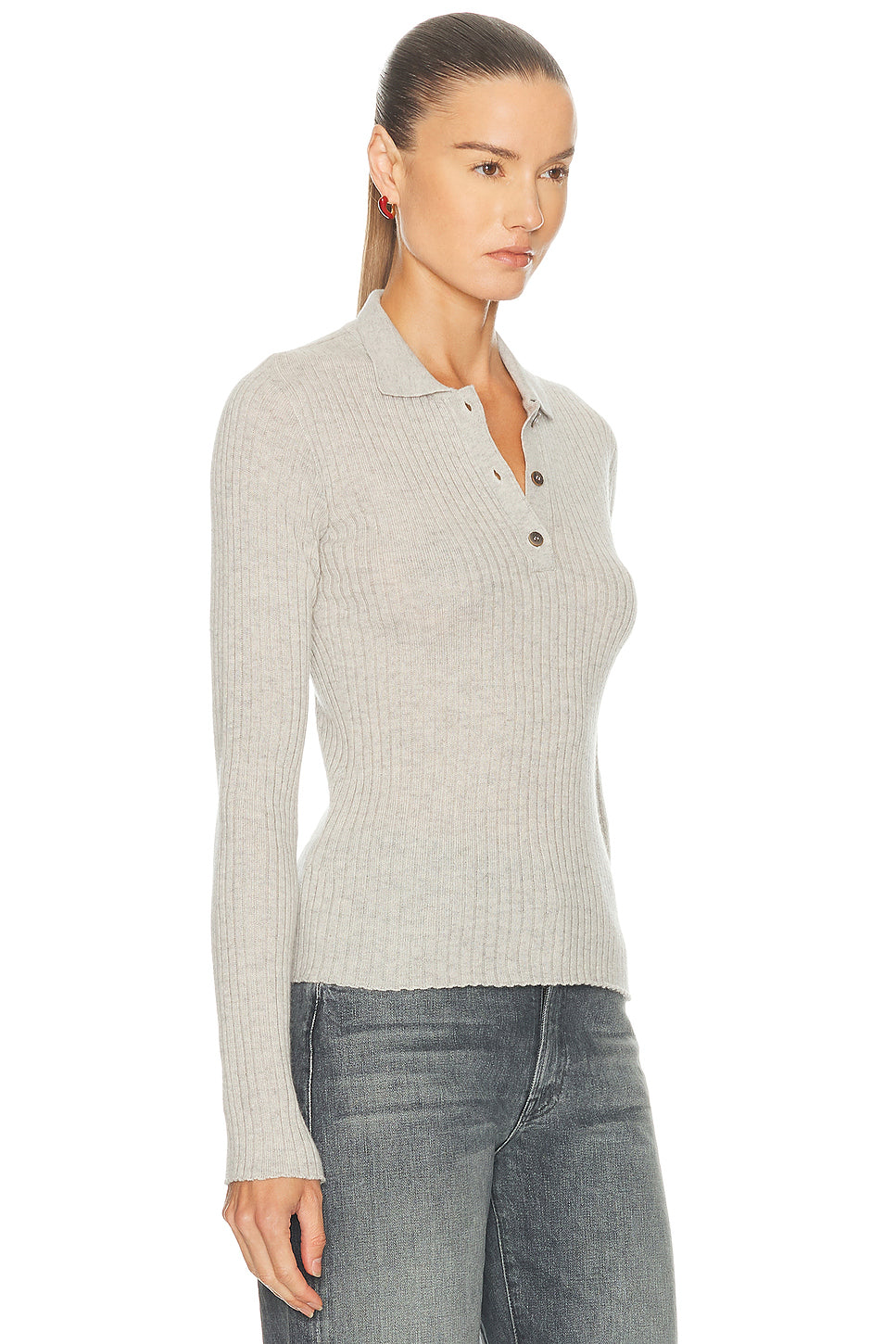 Silky Cashmere Polo Sweater