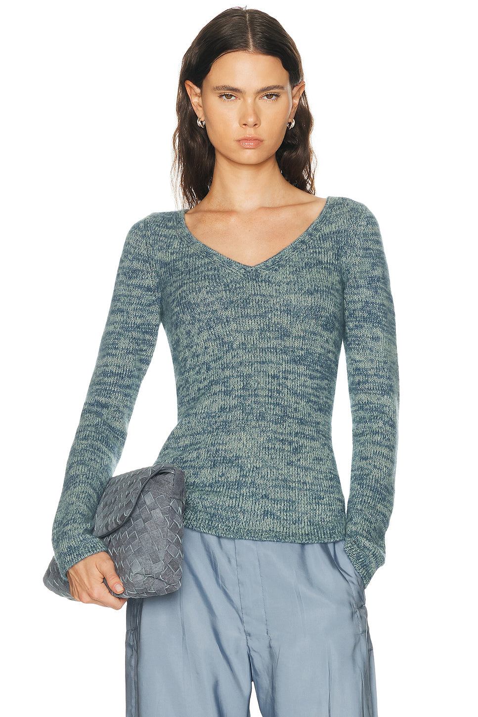 Off The Shoulder V-Neck Sweater