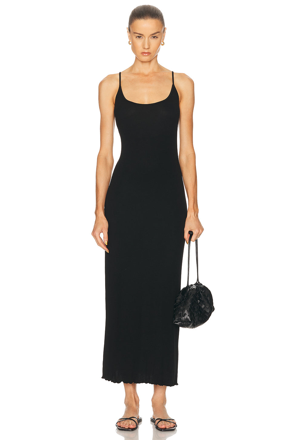 Silk Rib Lettuce Edge Dress