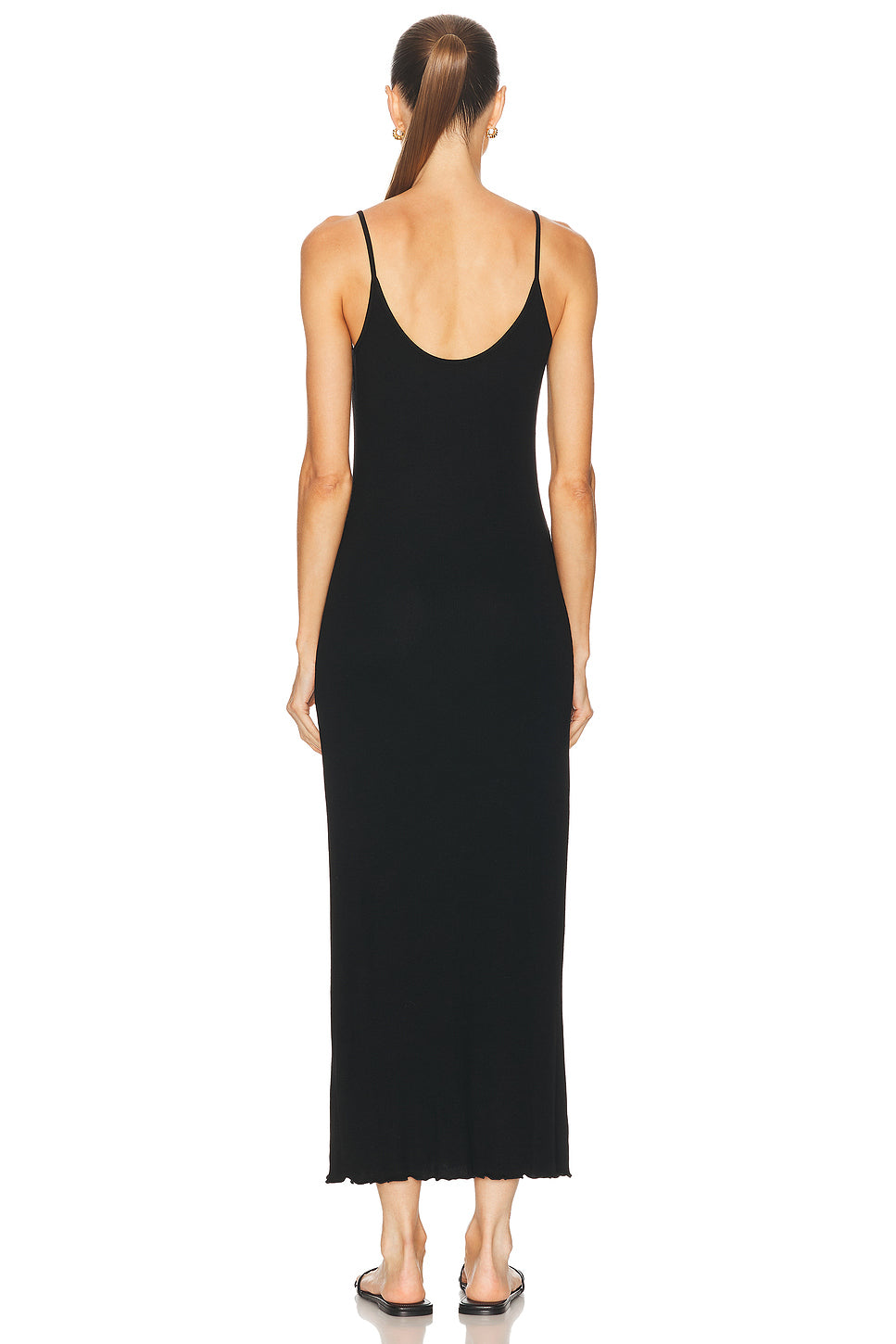 Silk Rib Lettuce Edge Dress