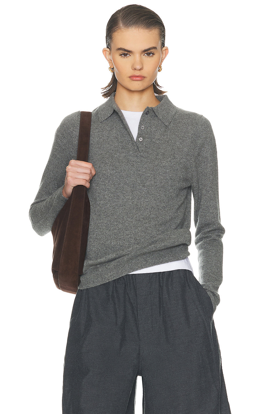 Knit Cashmere Polo Sweater