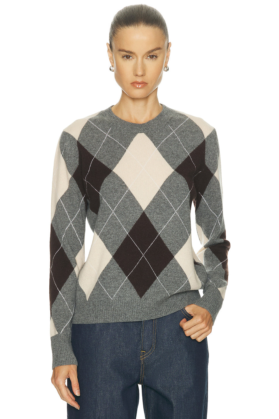 Knit Cashmere Argyle Sweater