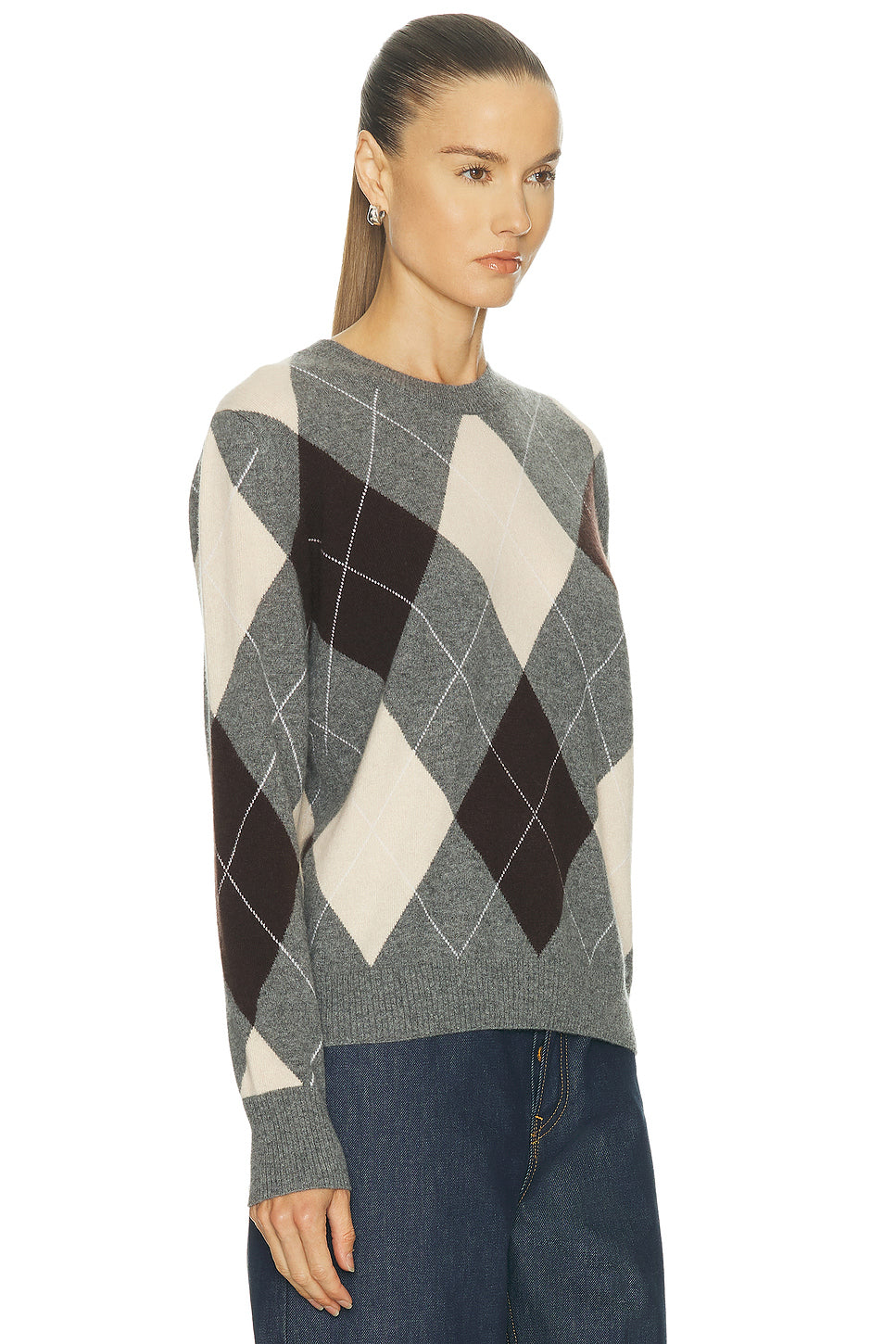 Knit Cashmere Argyle Sweater