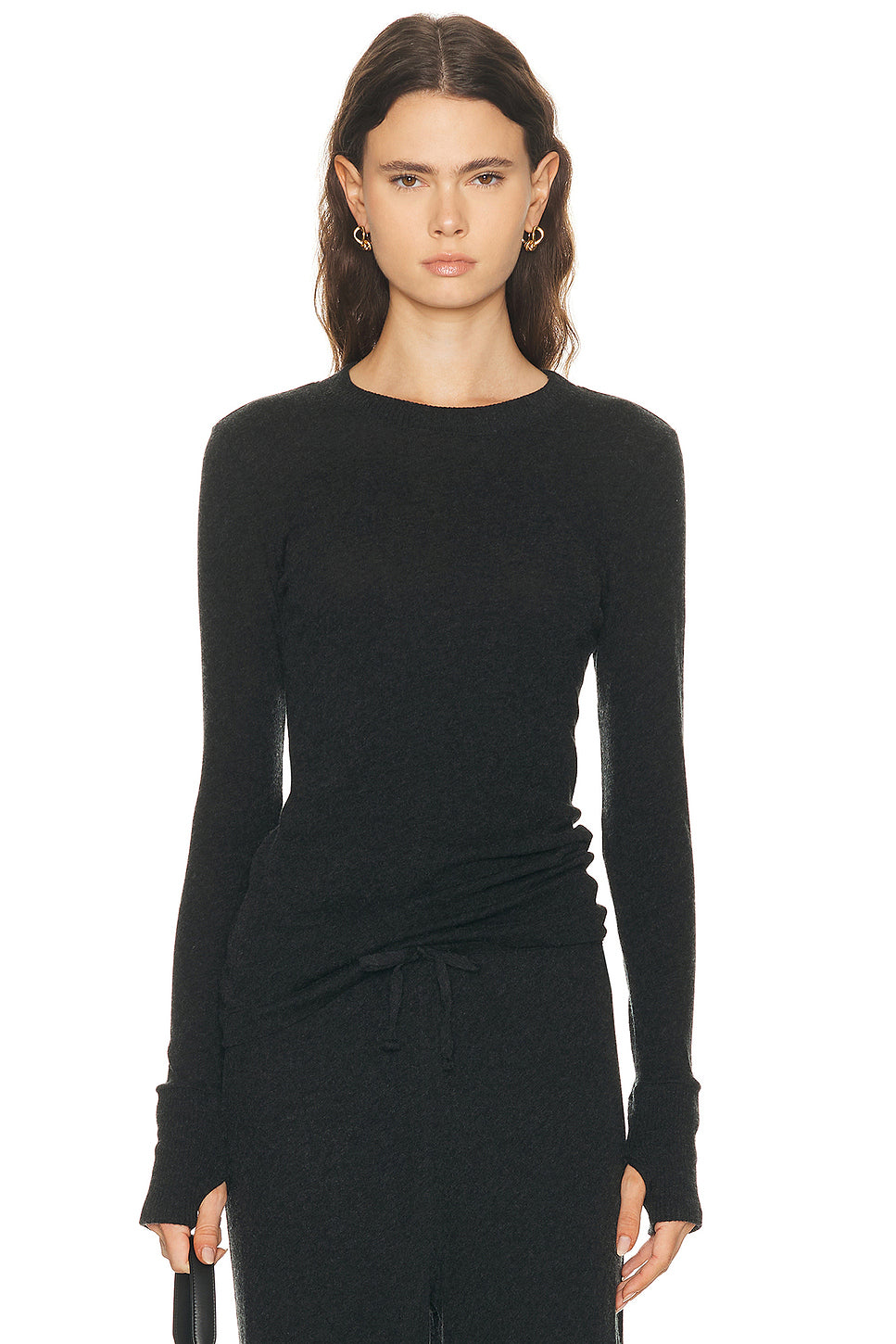 Cashmere Easy Cuffed Crewneck Sweater