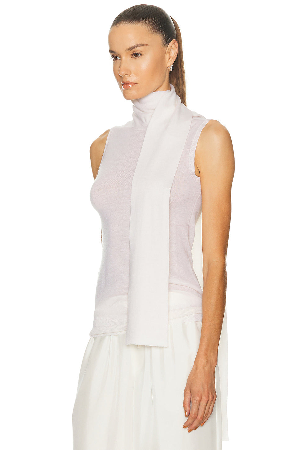 Tissue Cashmere Sleeveless Scarf Sweater