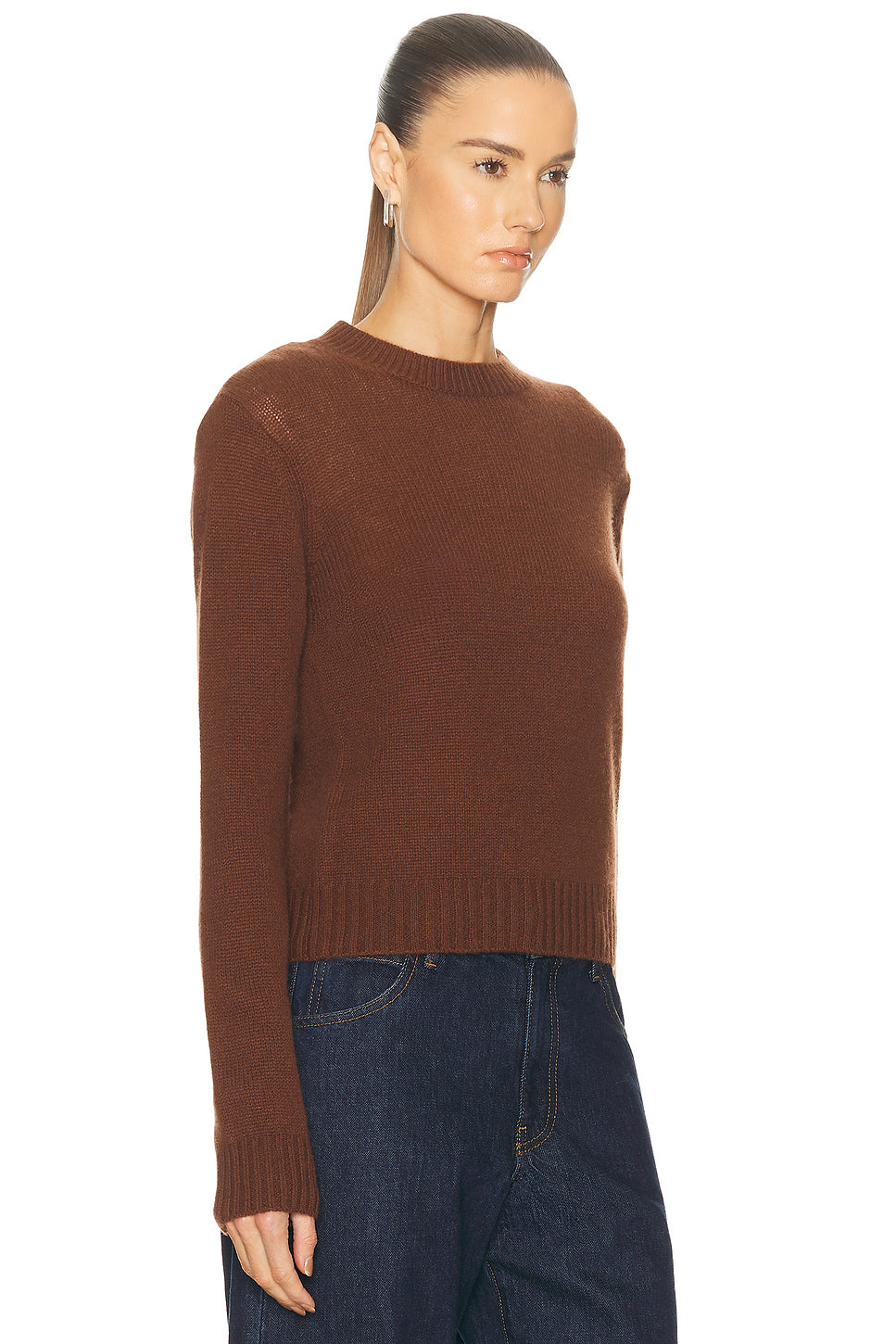 Cashmere Easy Long Sleeve Crewneck Sweater