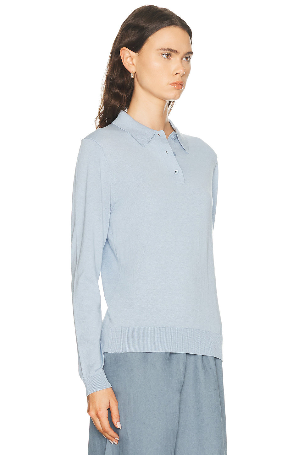Silk Knit Polo Sweater