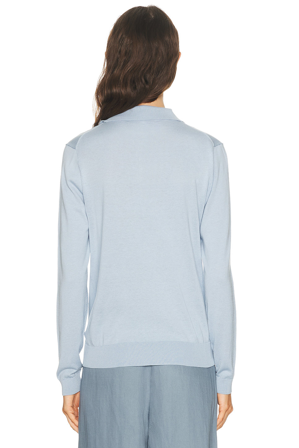 Silk Knit Polo Sweater