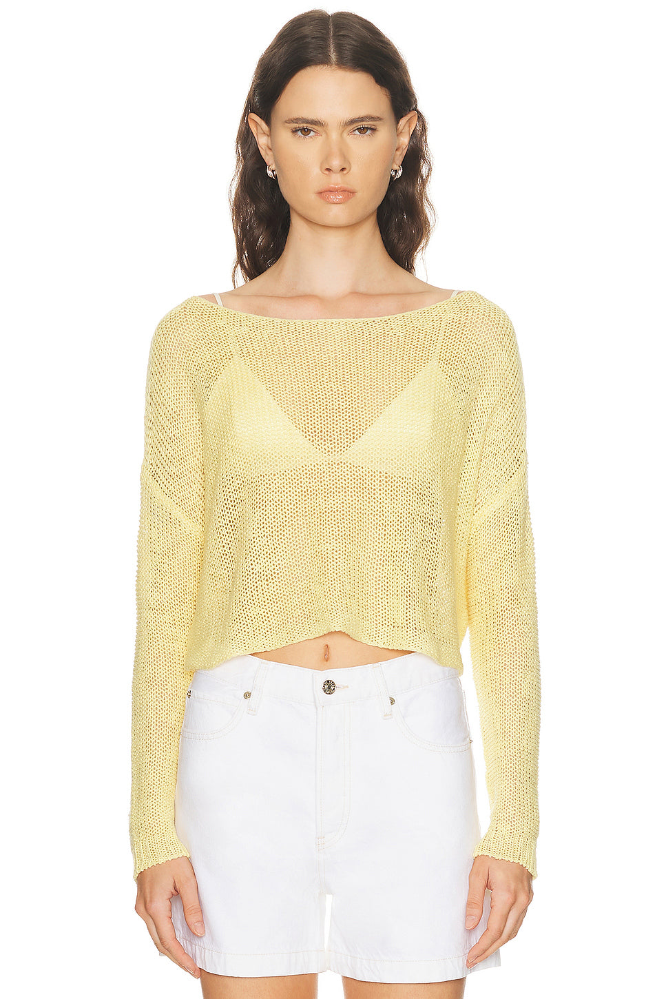 Linen Open Knit Bateau Sweater