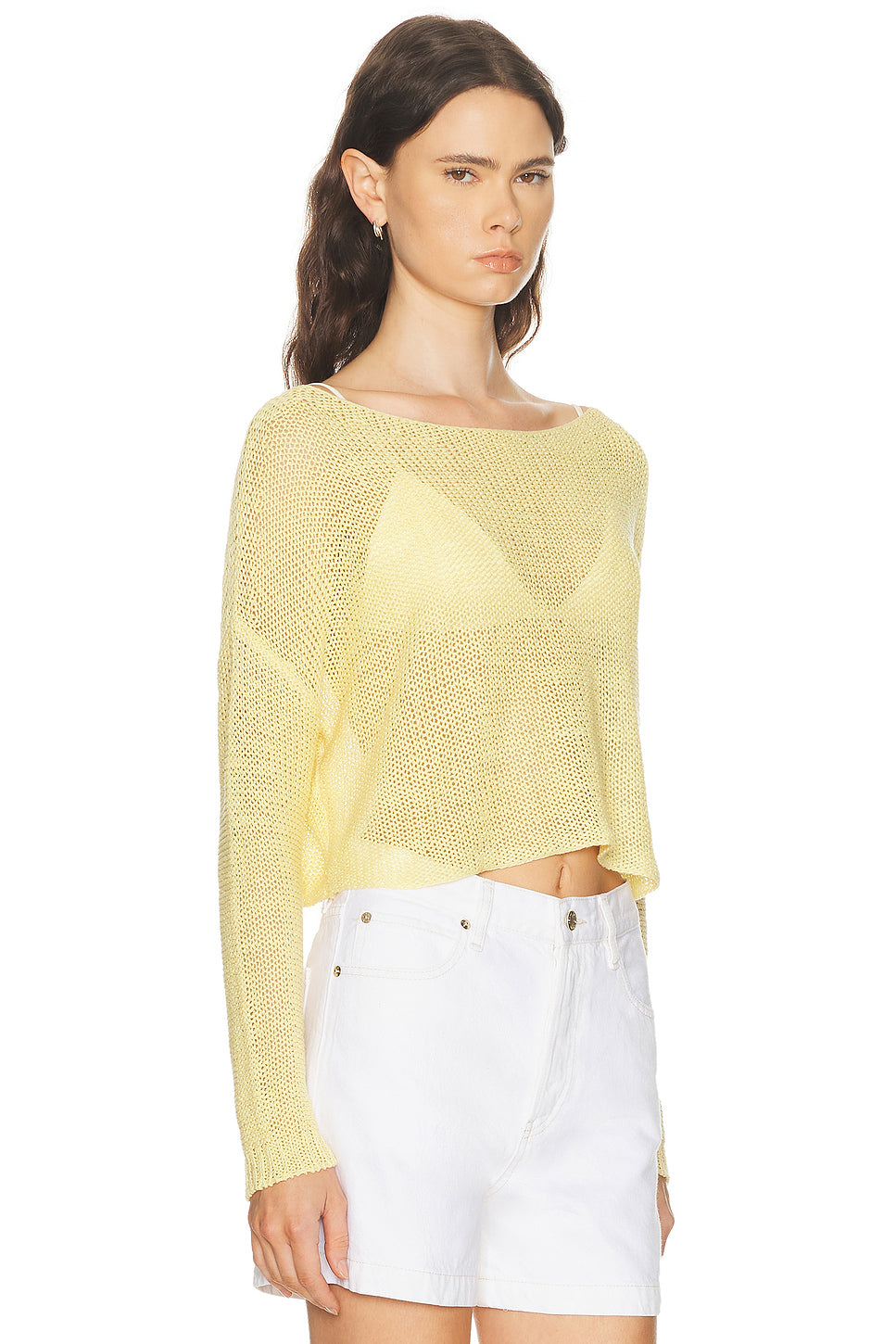 Linen Open Knit Bateau Sweater