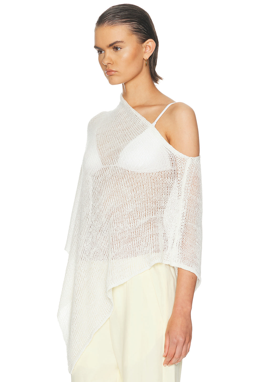 Linen Open Knit Poncho