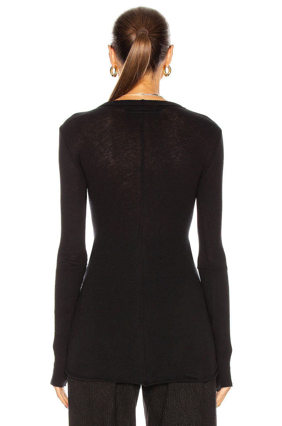 Cashmere Cuffed Crew Tee