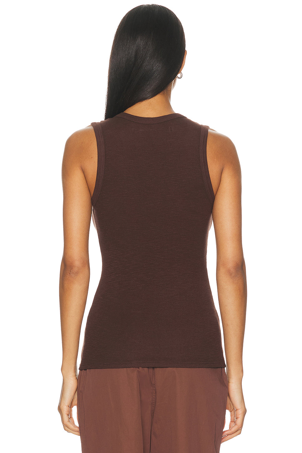 Textured Rib Sleeveless U Neck Tank Top