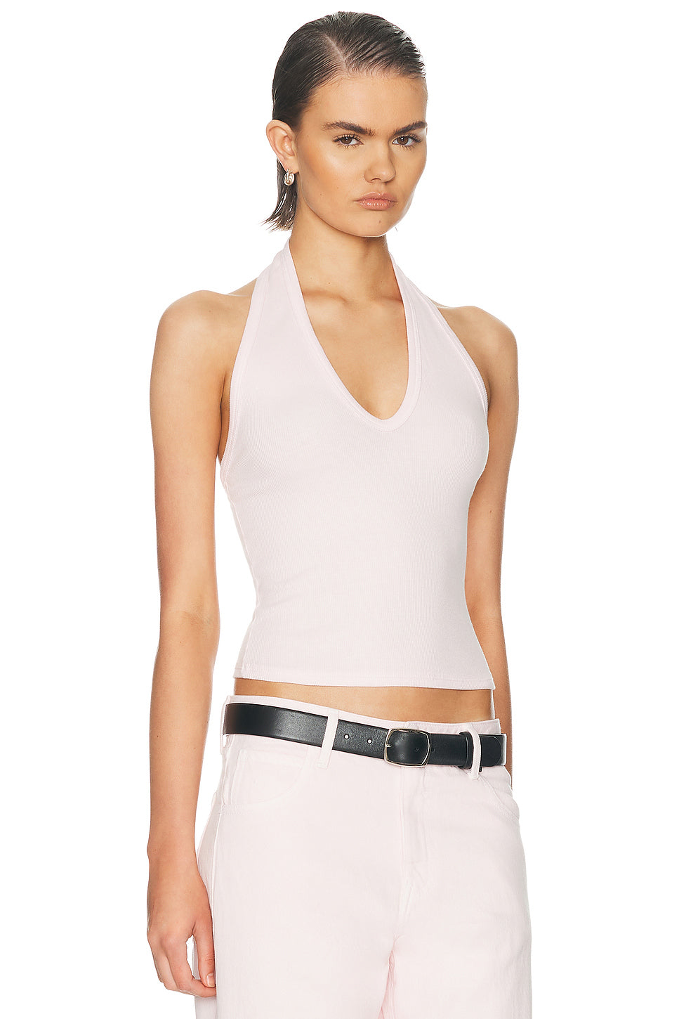 Cotton Rib U Halter Top