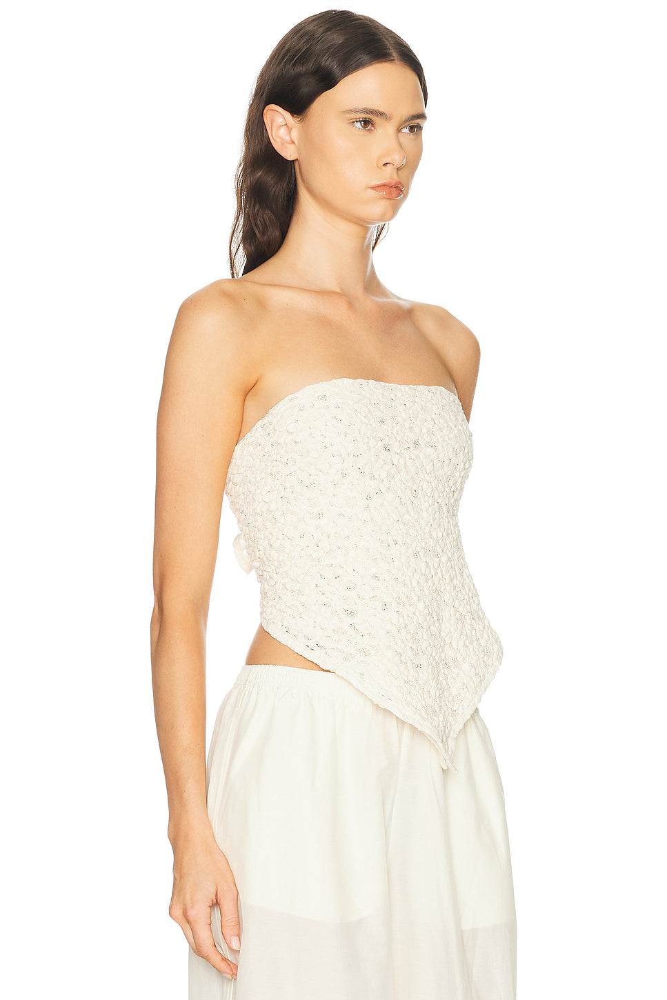 Puckered Lace Scarf Top