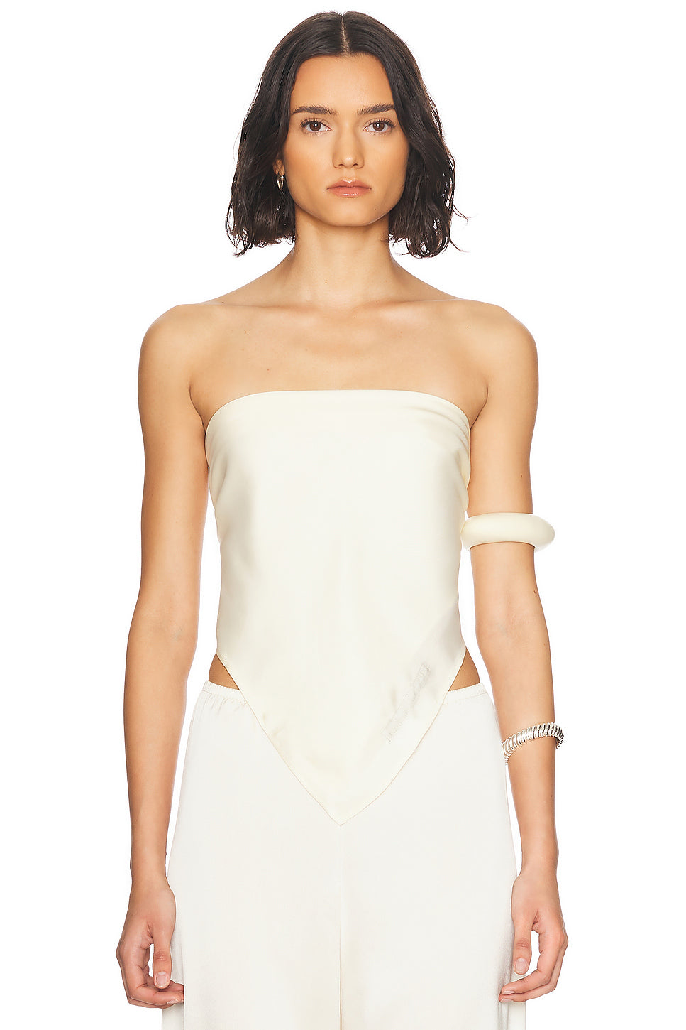 Fluid Twill Scarf Top