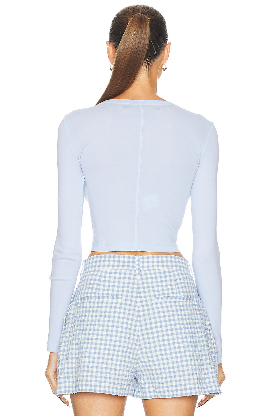 Supima Baby Rib Long Sleeve Cropped Top