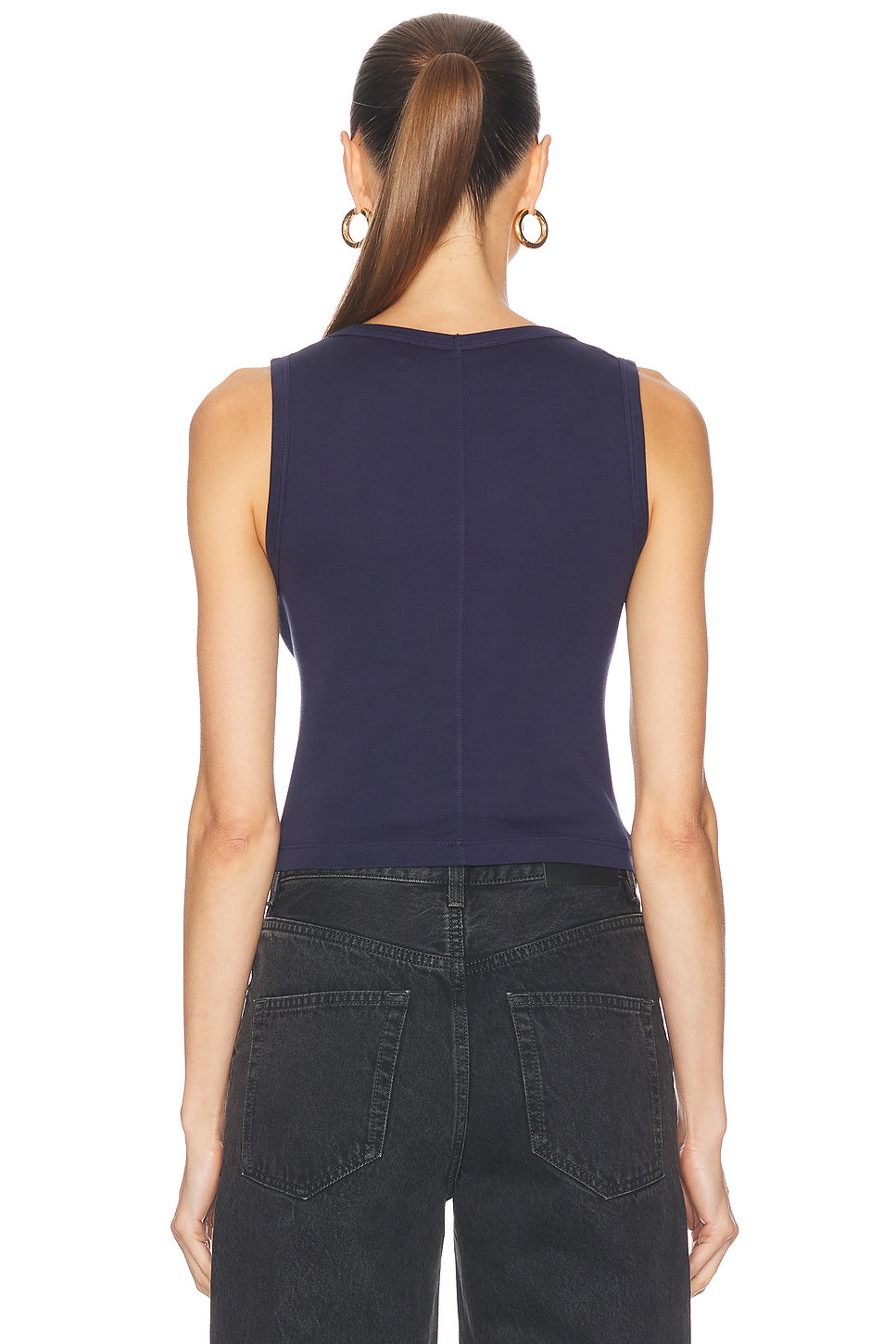 Supima Rib Baby Cropped Fitted U Tank Top