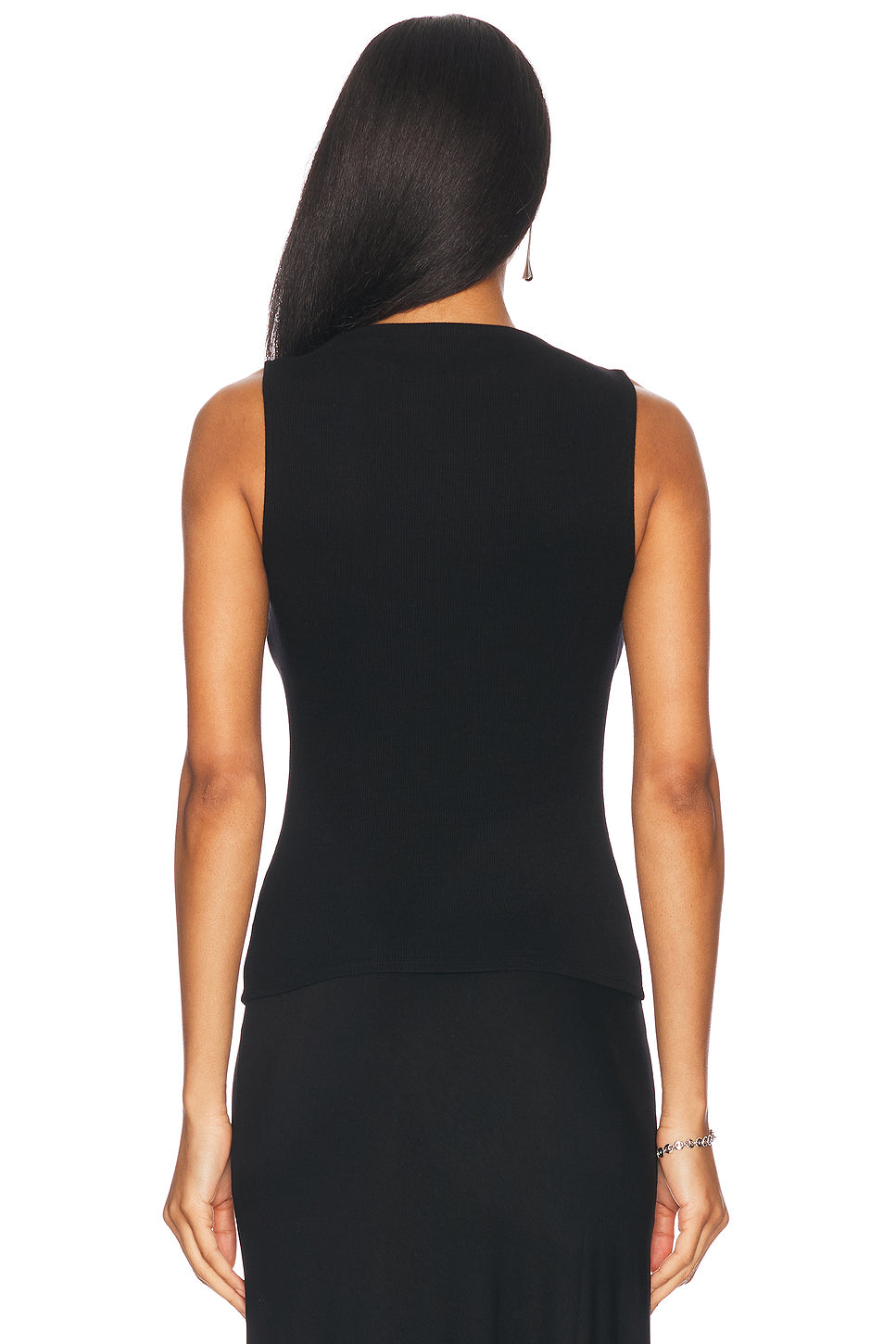 Silk Knit Sleeveless Boatneck Top