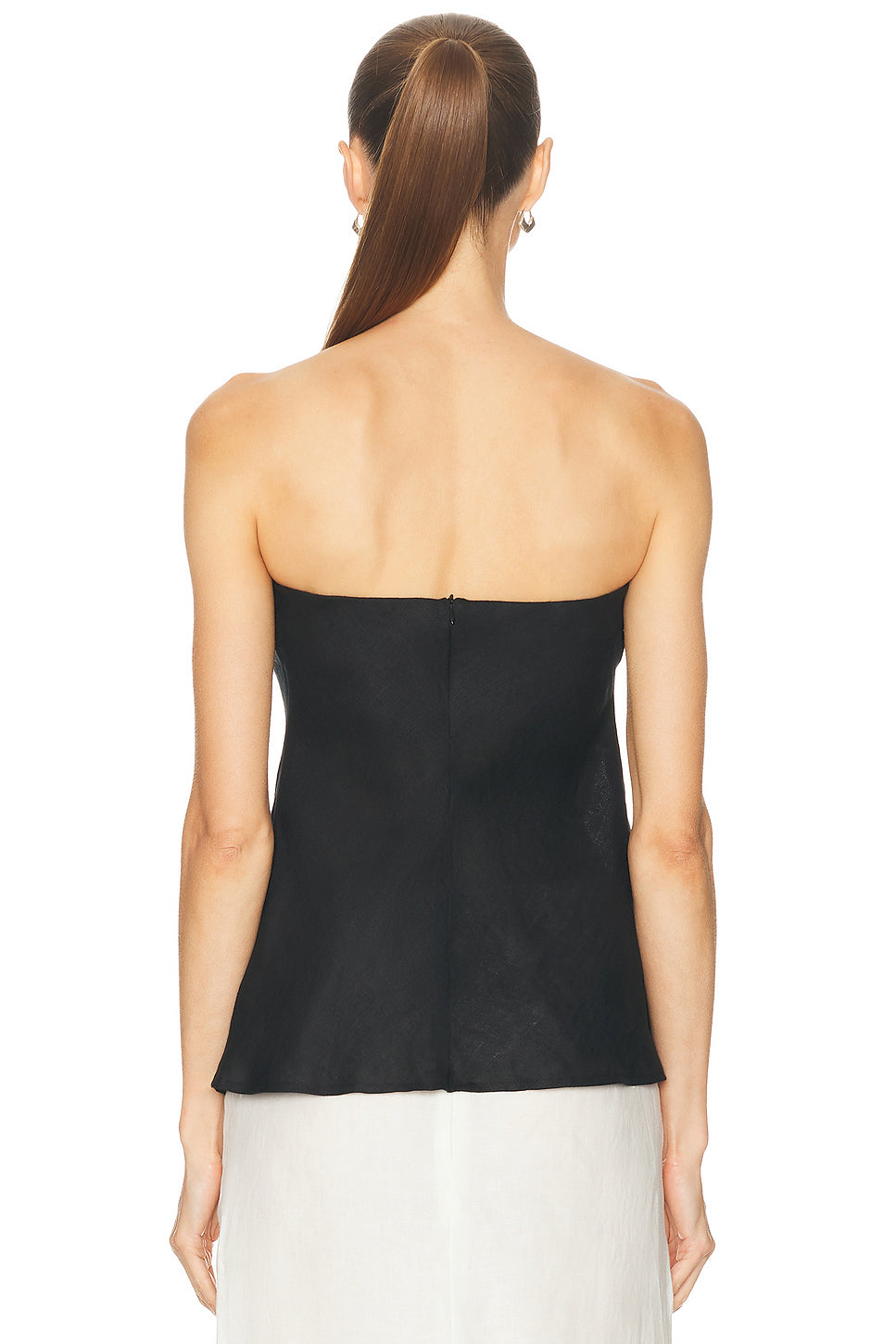Linen Strapless Tunic Top