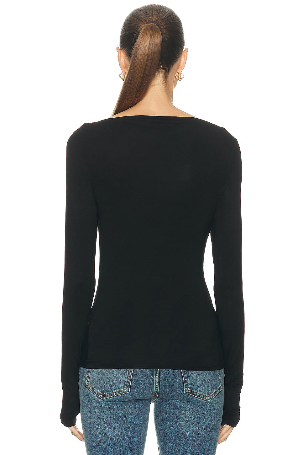 Fluid Jersey Sleeveless Draped Boatneck Top