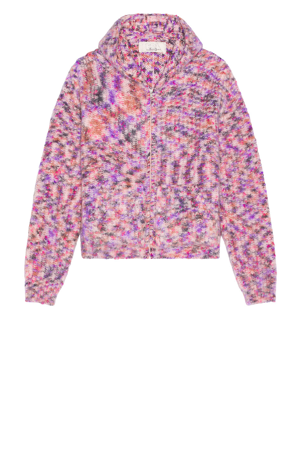 Zipped Wool Mohair Hoodie Knit