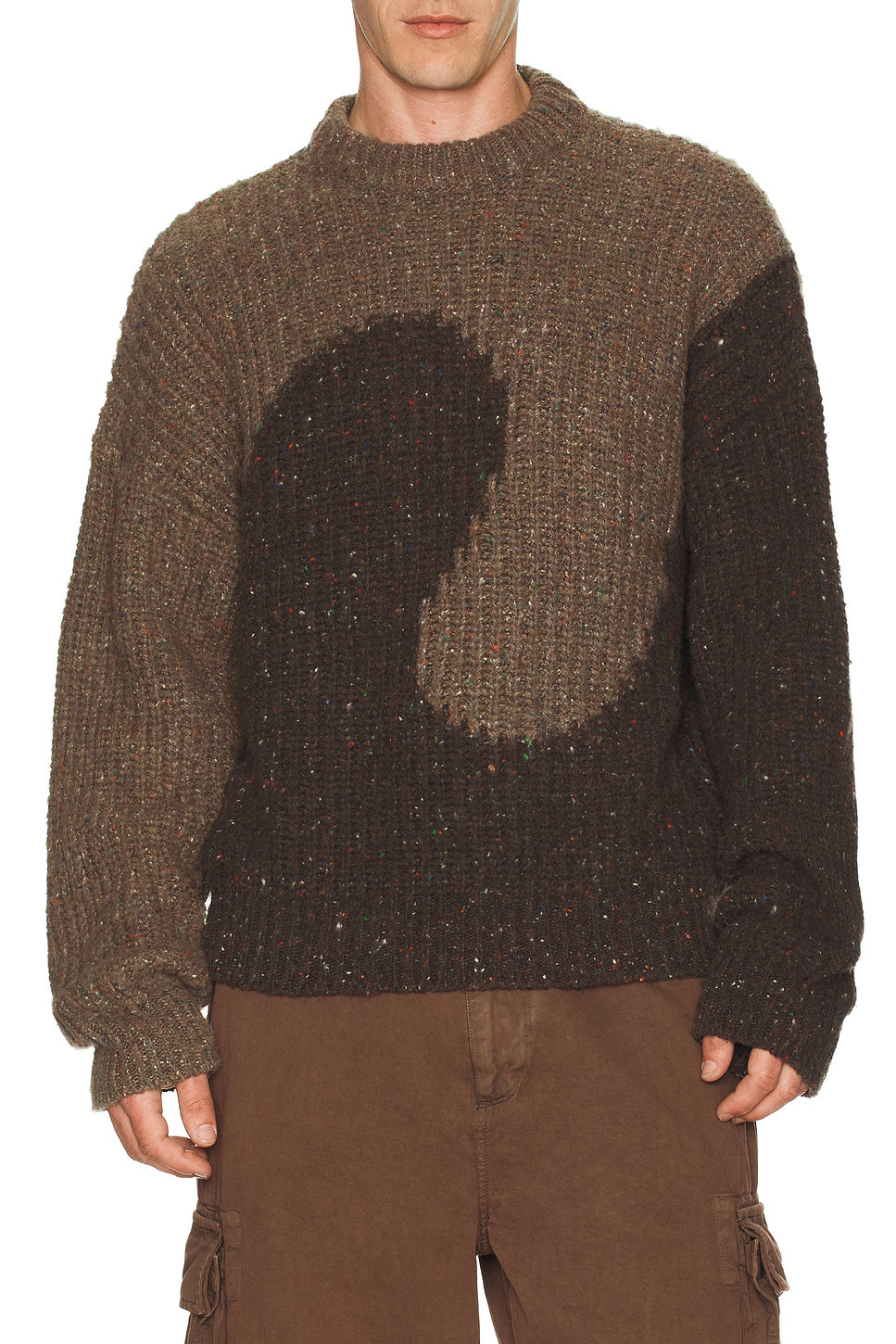Swirl Wool Crew Neck Knit Sweater