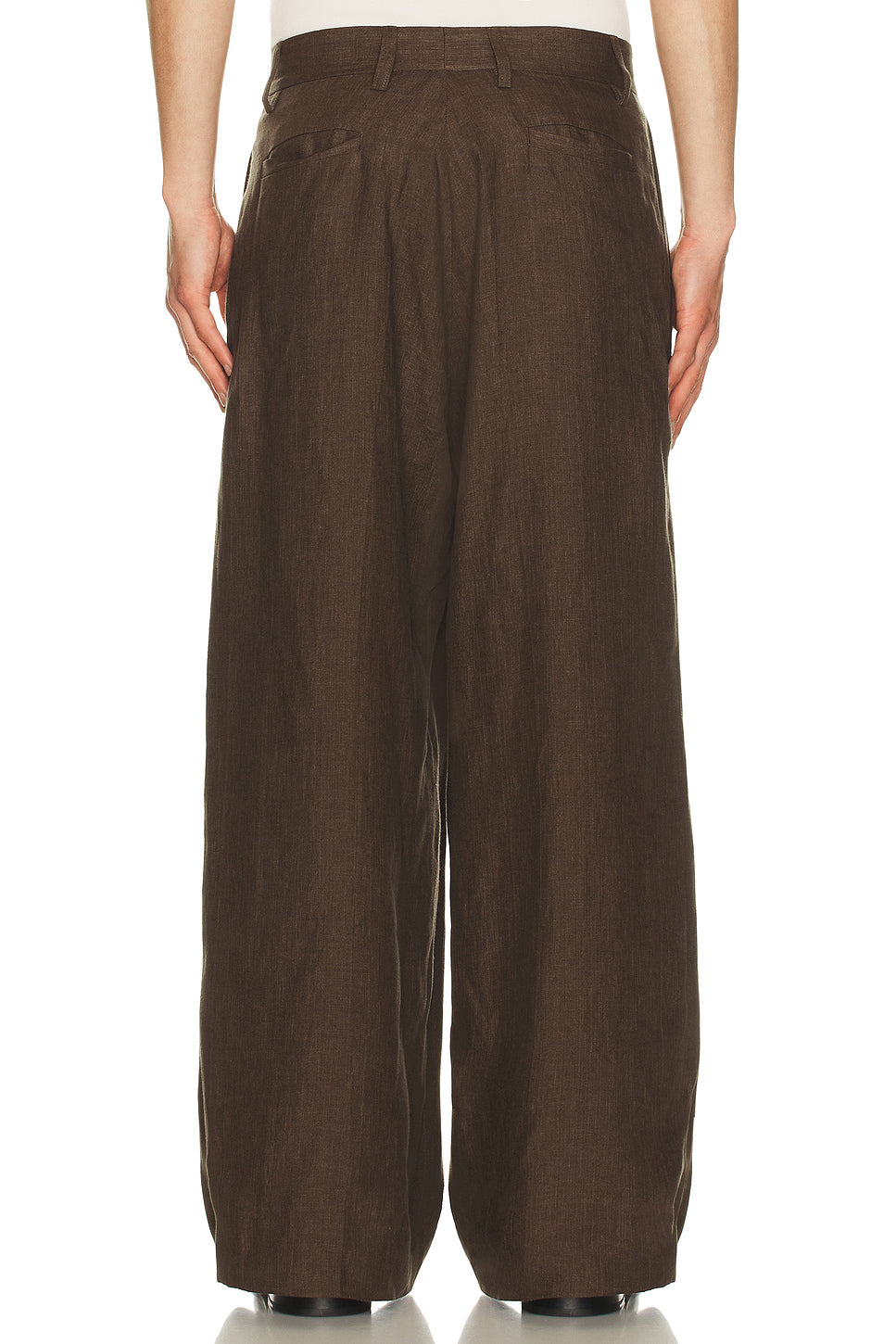 Unisex Pleated Suit Trousers Woven