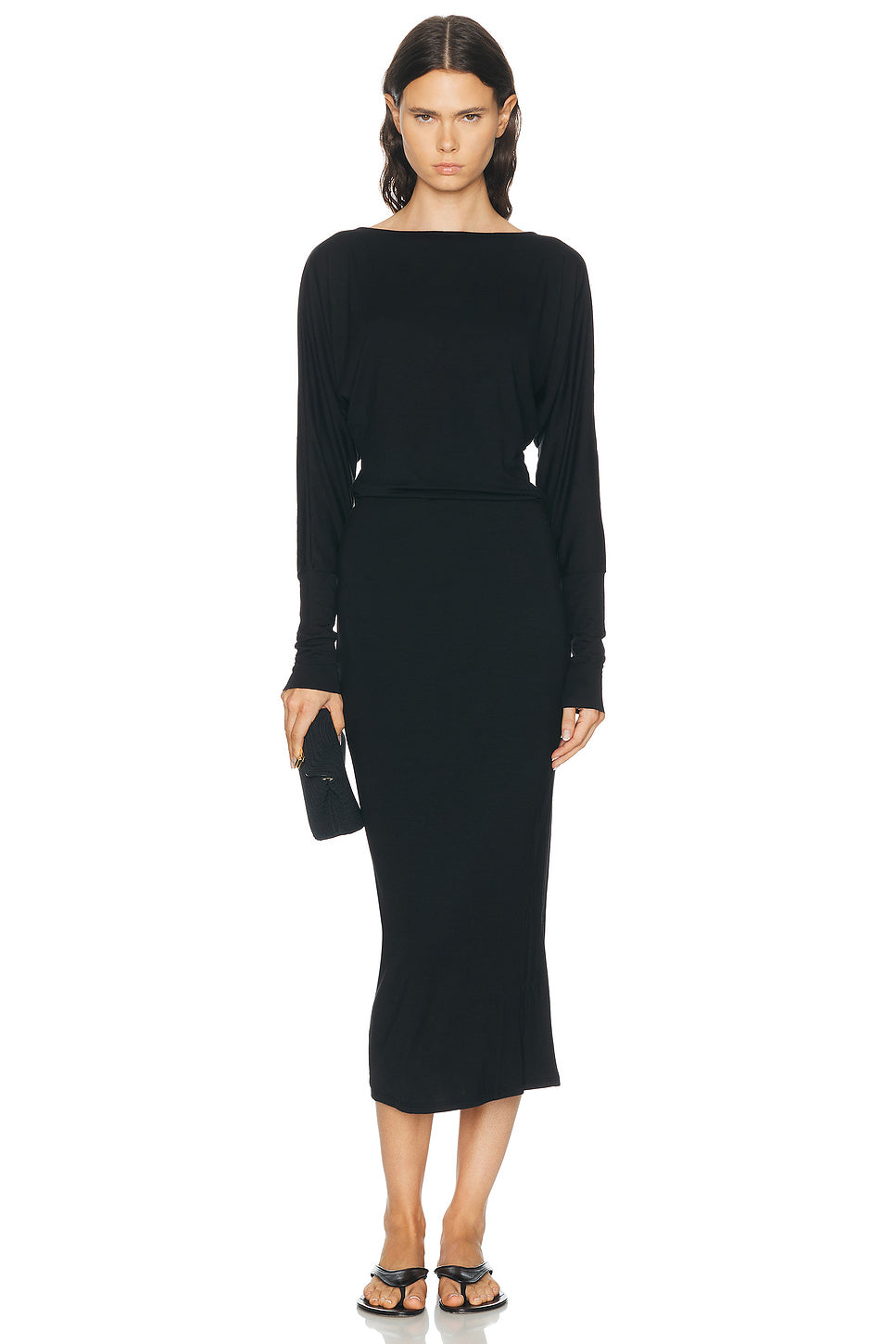 Long Sleeve Soft Jersey Midi Dress