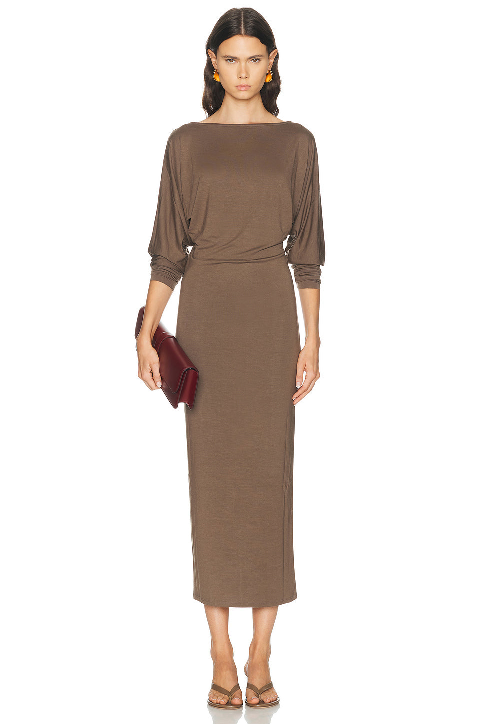 Long Sleeve Soft Jersey Midi Dress