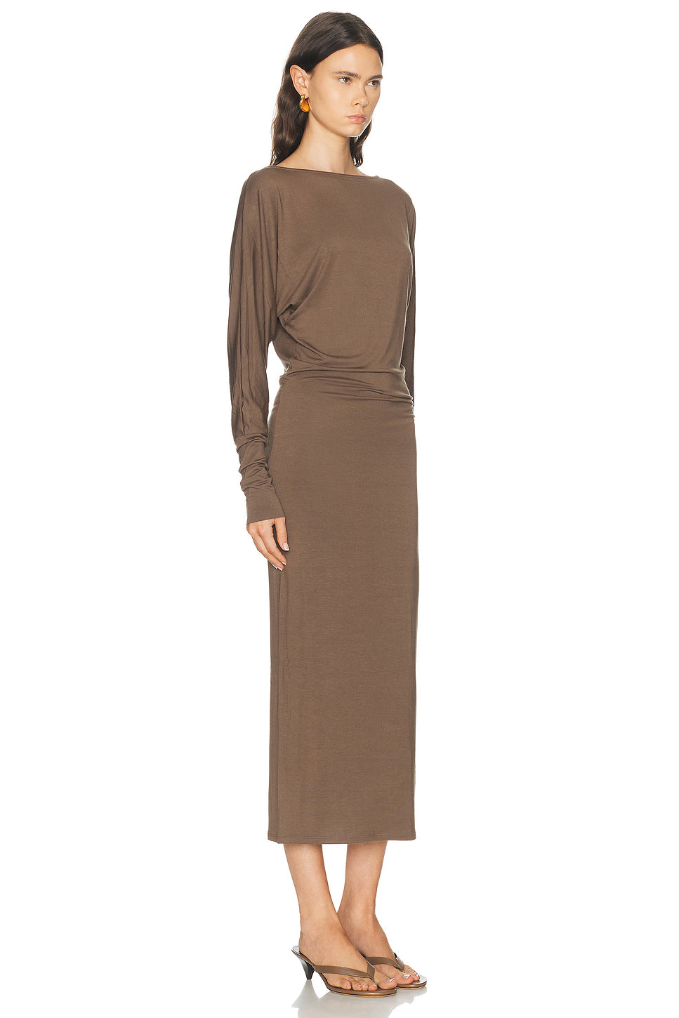 Long Sleeve Soft Jersey Midi Dress