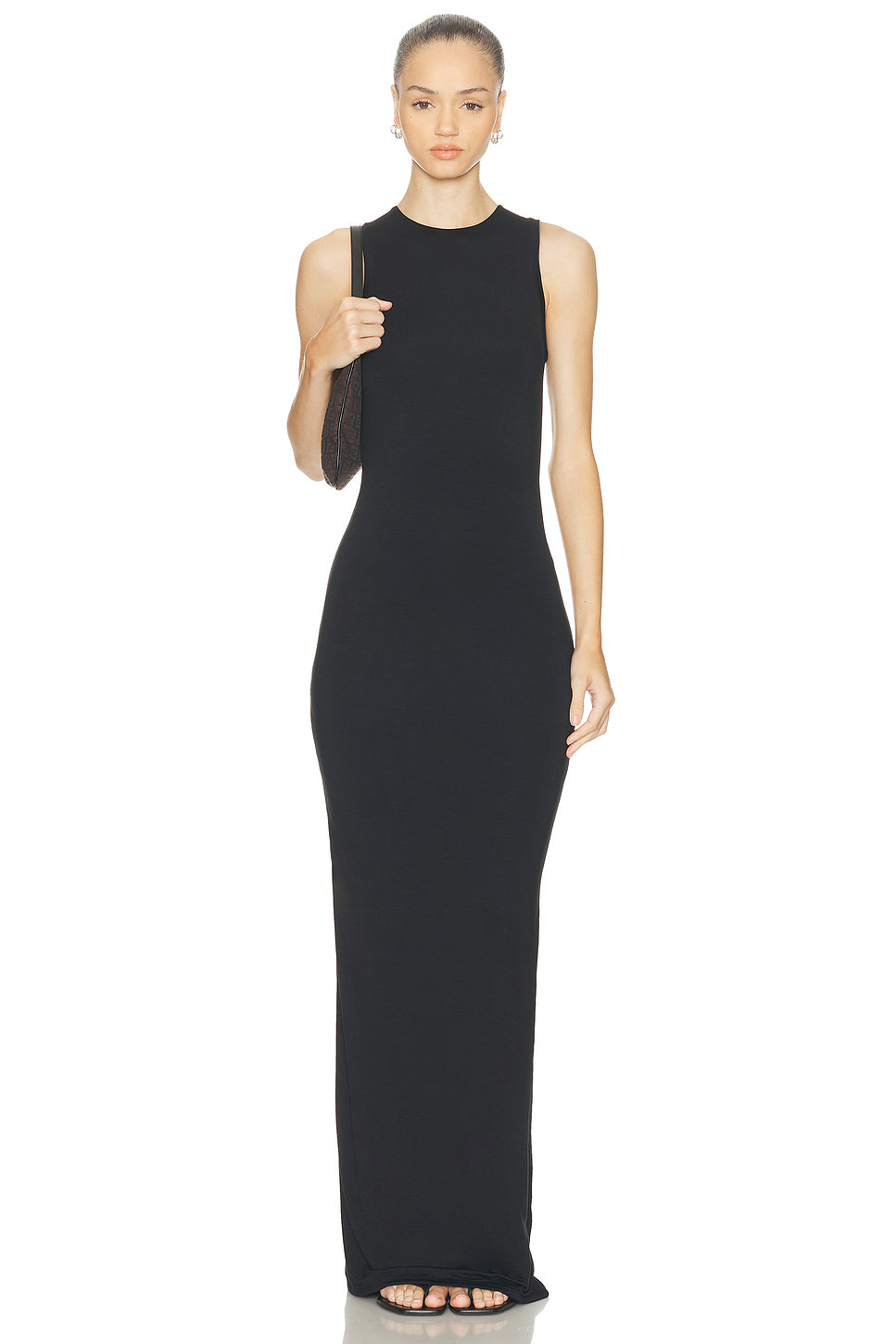 Sleeveless Crewneck Soft Jersey Maxi Dress