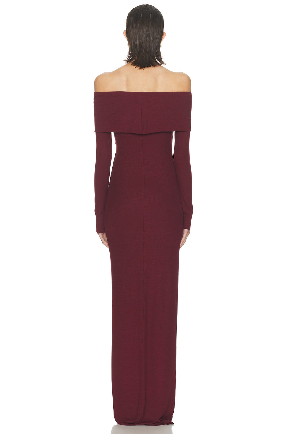 Long Sleeve Off-Shoulder Butter Rib Maxi Dress