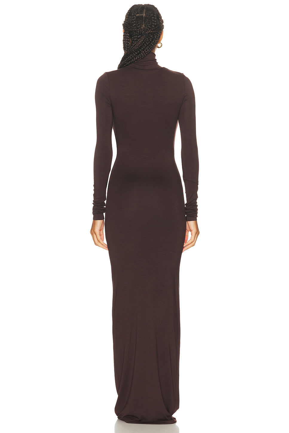 Long Sleeve Turtleneck Soft Jersey Maxi Dress