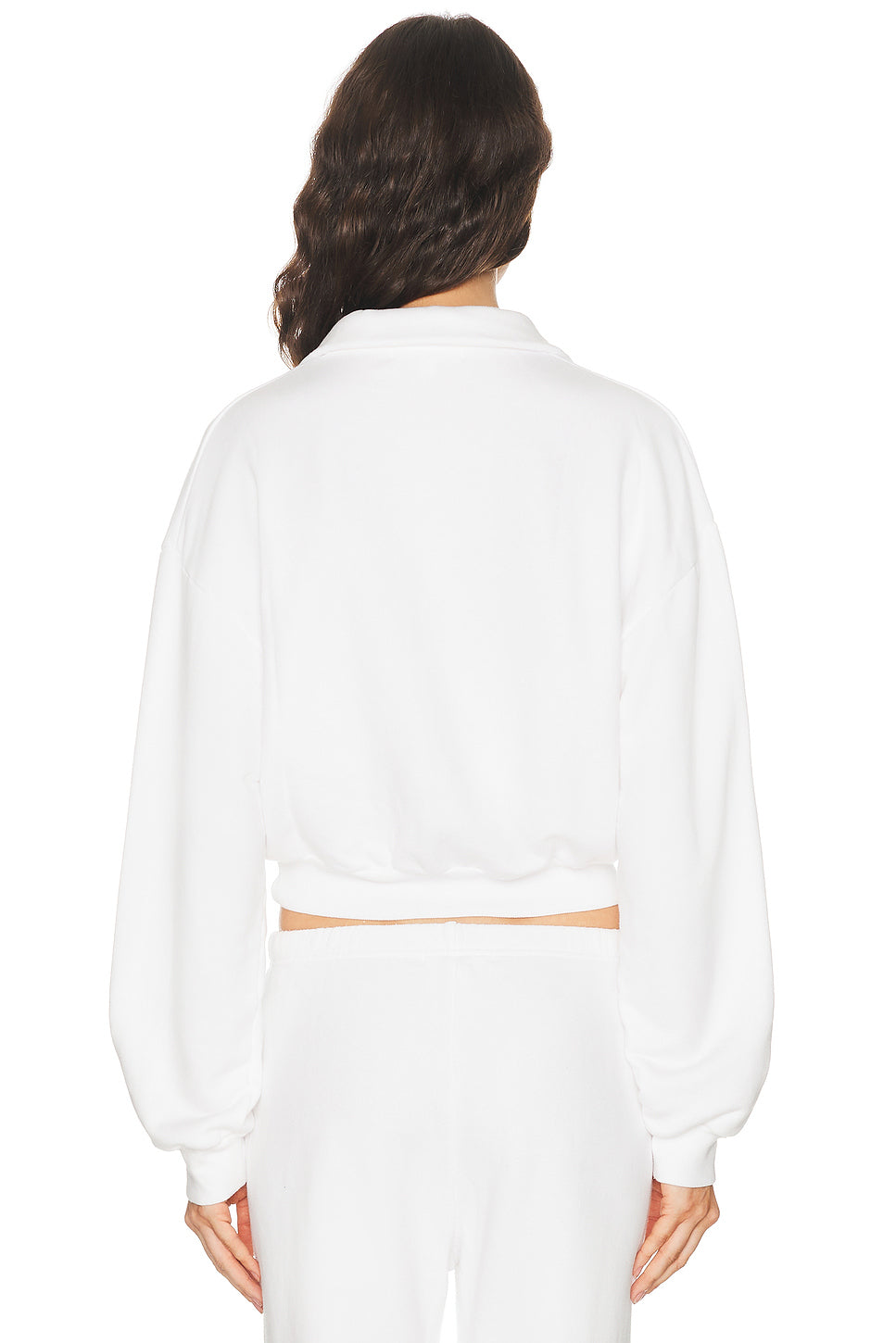 Cropped French Terry Polo Sweatshirt