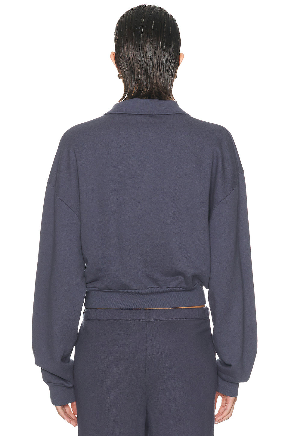 Cropped French Terry Polo Sweatshirt