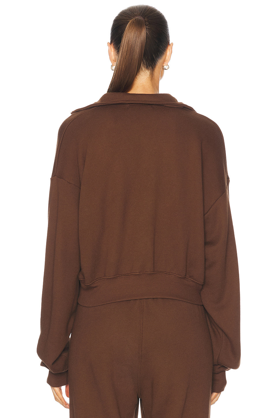 Cropped Half Zip Sweatshirt