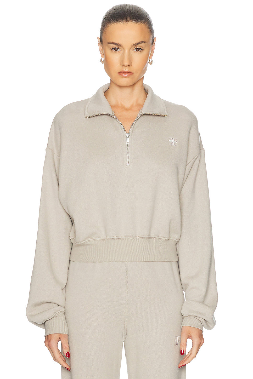 Cropped Half Zip Pullover