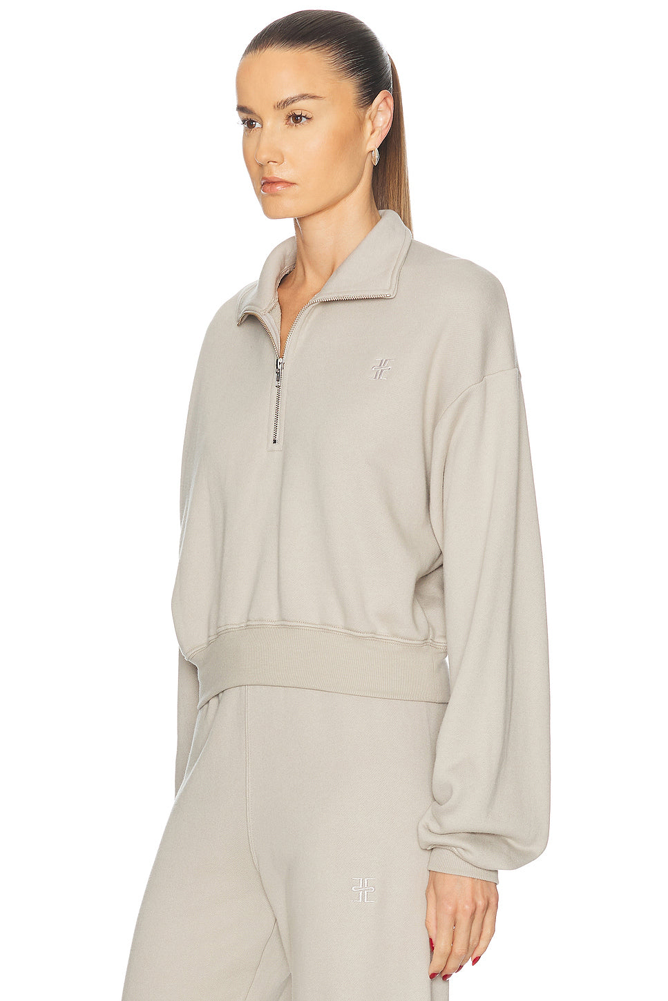 Cropped Half Zip Pullover