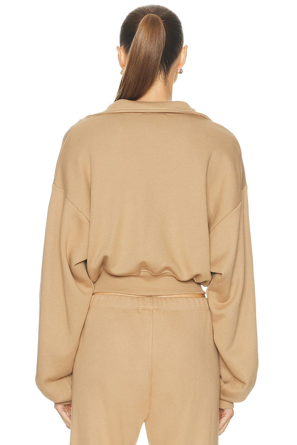 Cropped French Terry Half-Zip Sweatshirt