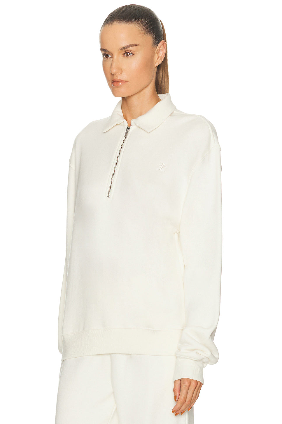 Zip-up Polo Sweatshirt