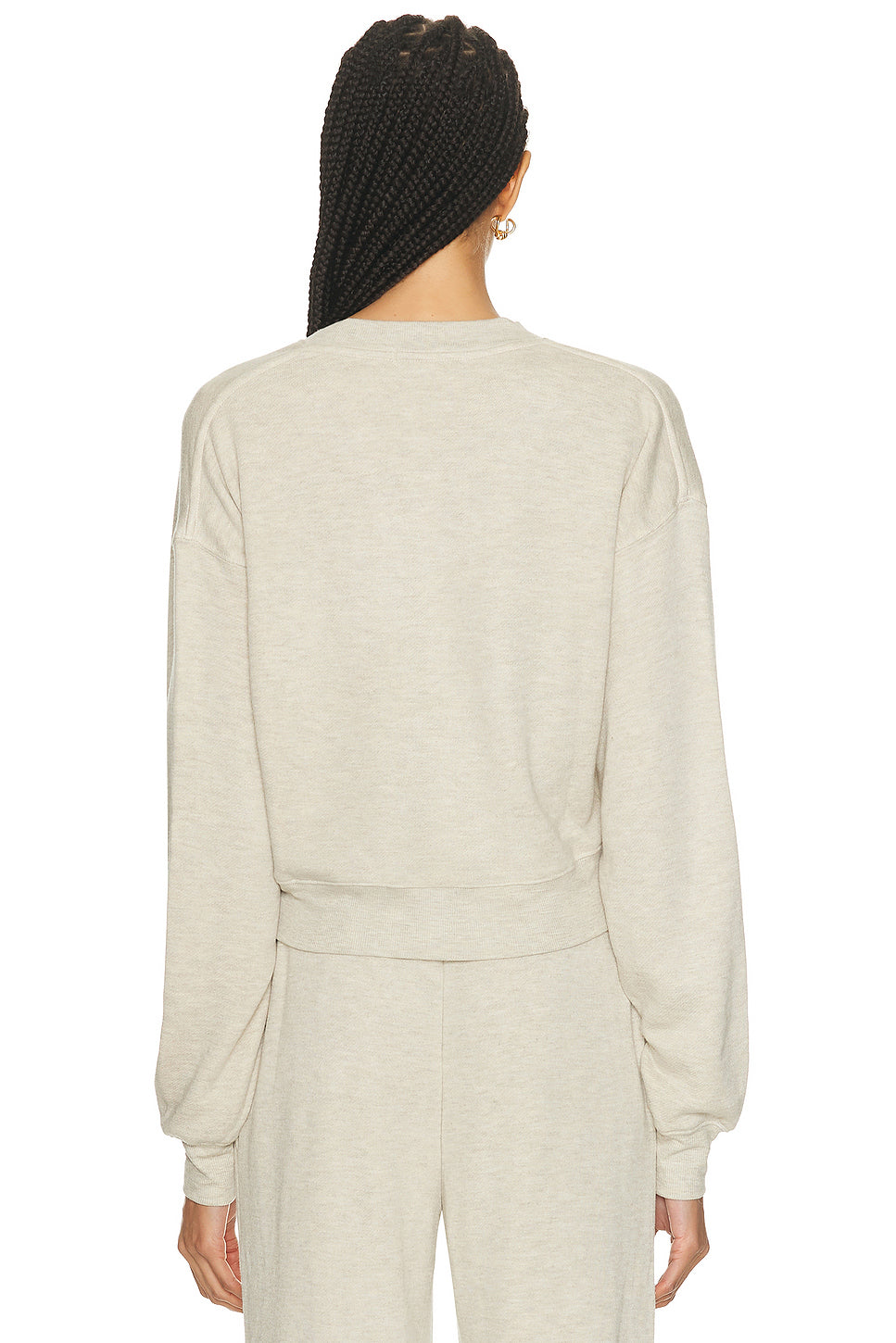 Cropped V-Neck Sweatshirt