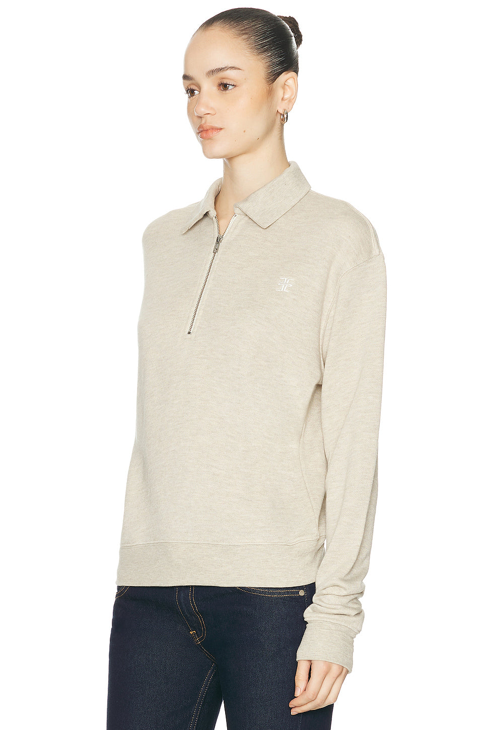 Zip Up Polo Sweatshirt