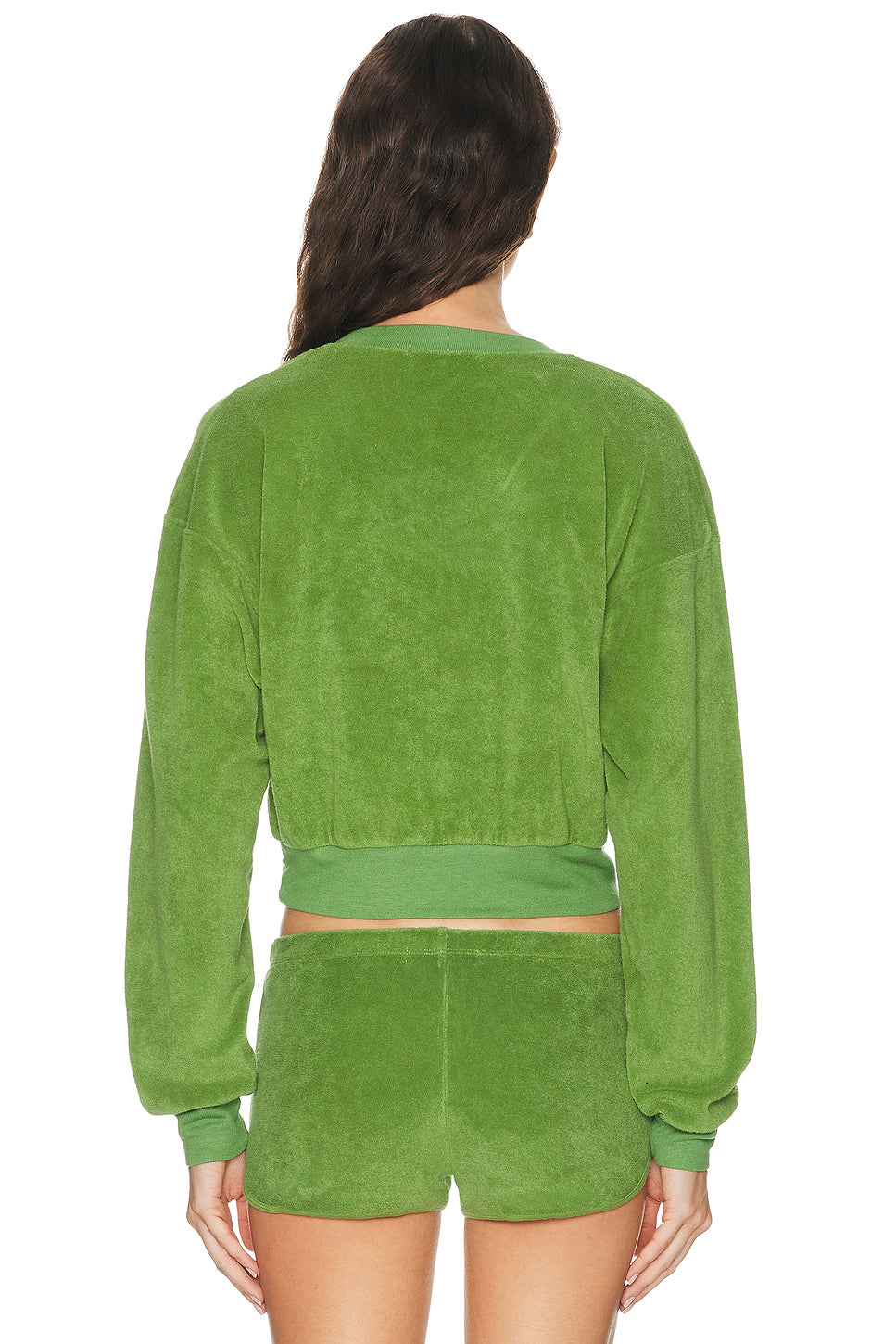 Cropped V-Neck Sweatshirt