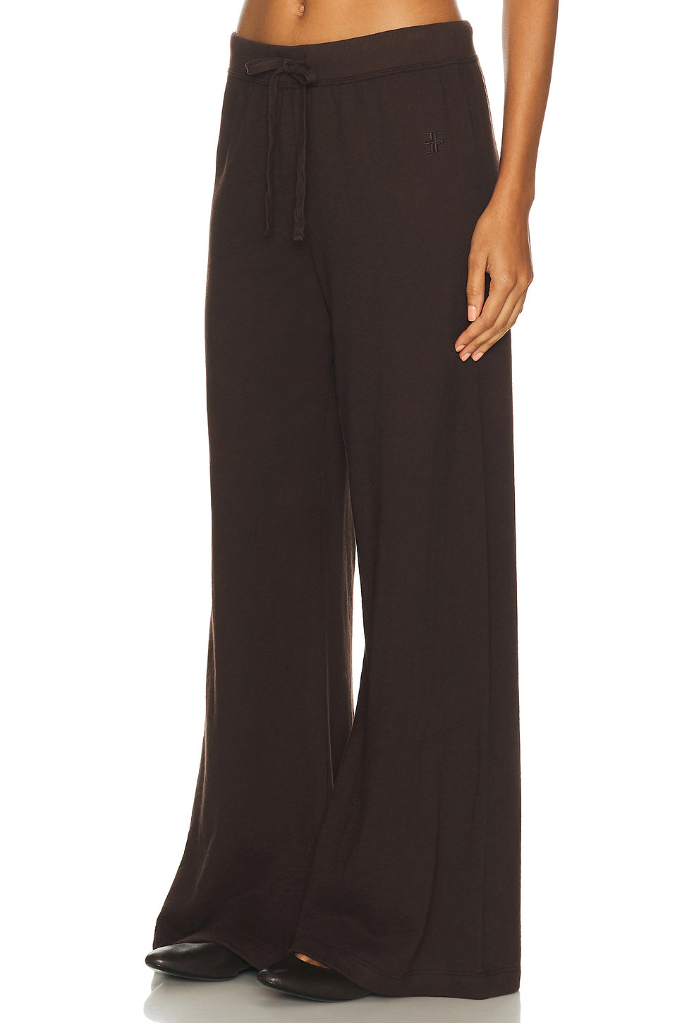Drawstring Lightweight French Terry Wide Leg Sweatpant